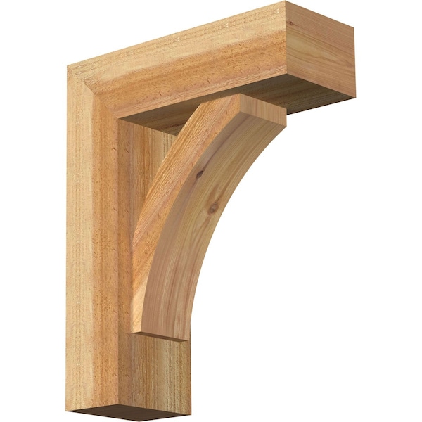 Ekena Millwork Thorton Block Rough Sawn Bracket w/ Offset Brace, Western Red Cedar, 6"W x 16"D x 20"H BKT0604X16X20THR05RWR - main